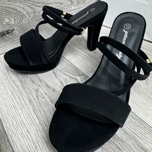 Getmorebeauty women’s chunky high heels sling back sandals open toe 6.5